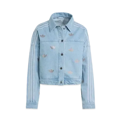 adidas Denim Rhinestone Jacket "Clear Blue"