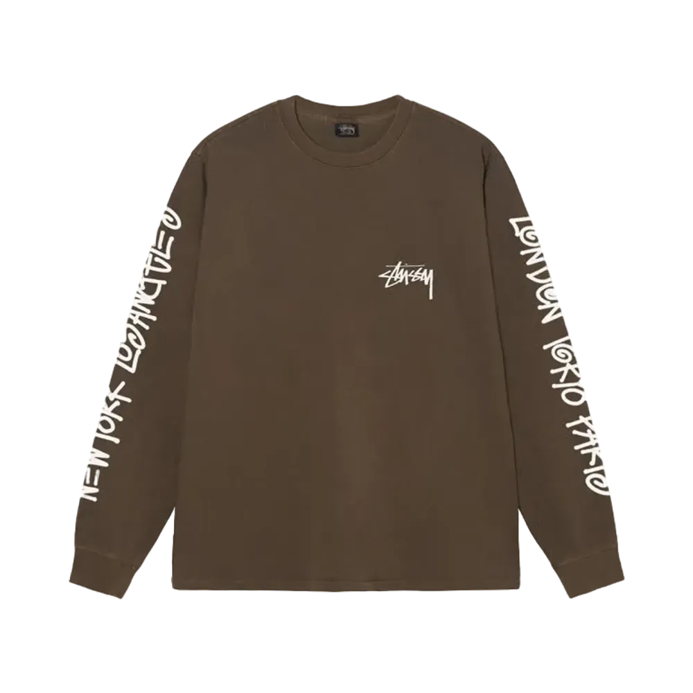 Stussy Big Cities LS Tee Pigment Dyed "Coffee"