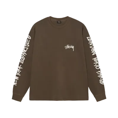Stussy Big Cities LS Tee Pigment Dyed "Coffee"