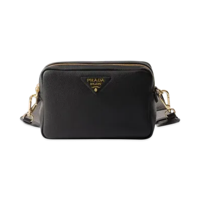 PRADA Small Leather Shoulder Bag "Black"