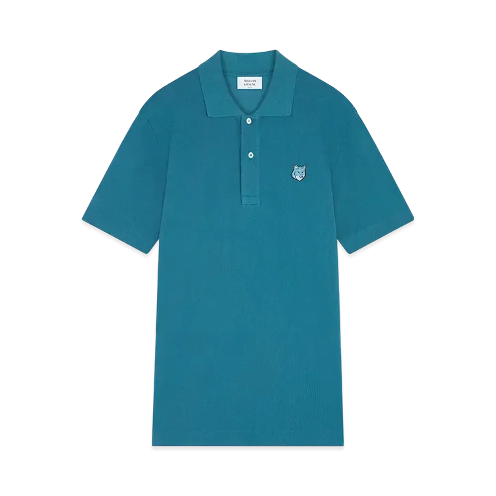 Maison Kitsune Bold Fox Head Patch Comfort Polo "Lake Blue"