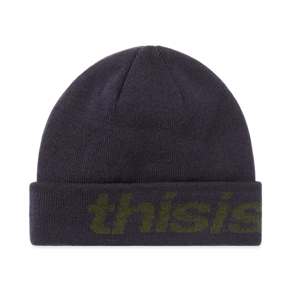 thisisneverthat HSP-Logo Big Cuff Beanie "Navy"