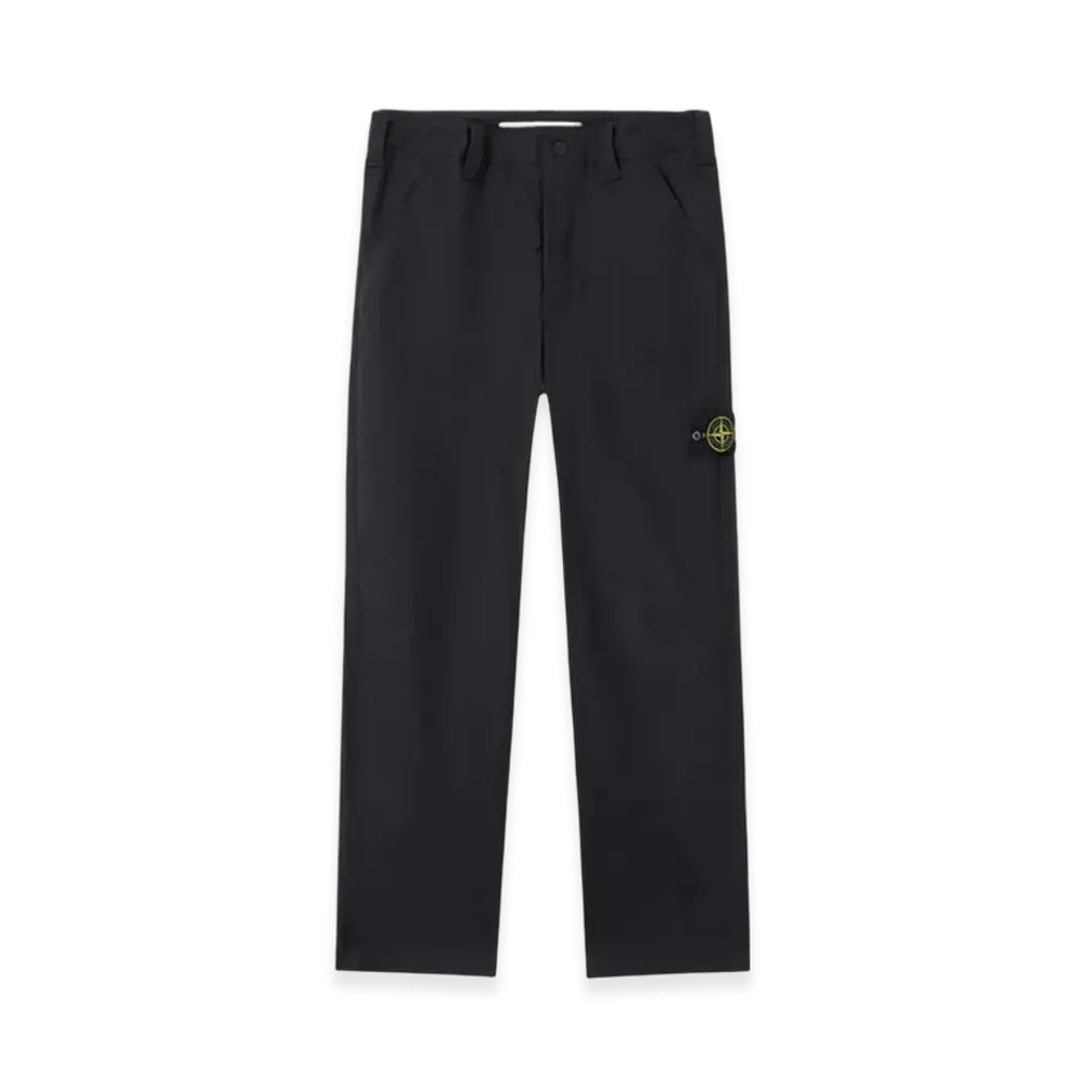 Stone Island 3100015 Supima Cotton Canvas Non-Aqueous Dyeing Technology Regular-Fit Chino Pants with Pockets - 25SS "Black"