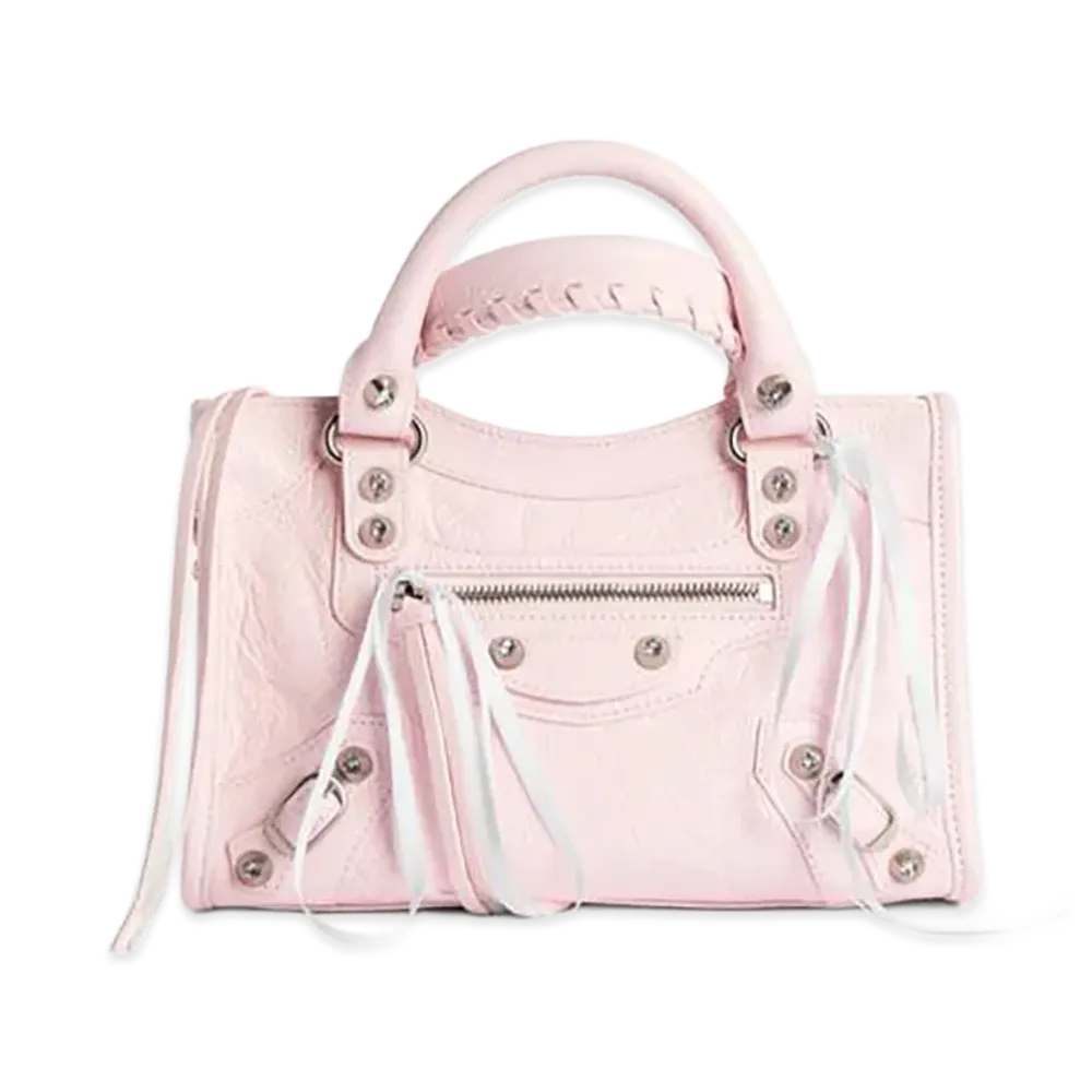 BALENCIAGA Women's Le City Bag Mini "Petal Pink/White Snow"