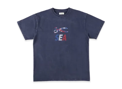 WIND AND SEA x DENHAM Camo Scissors Sulfur Tee "Navy"