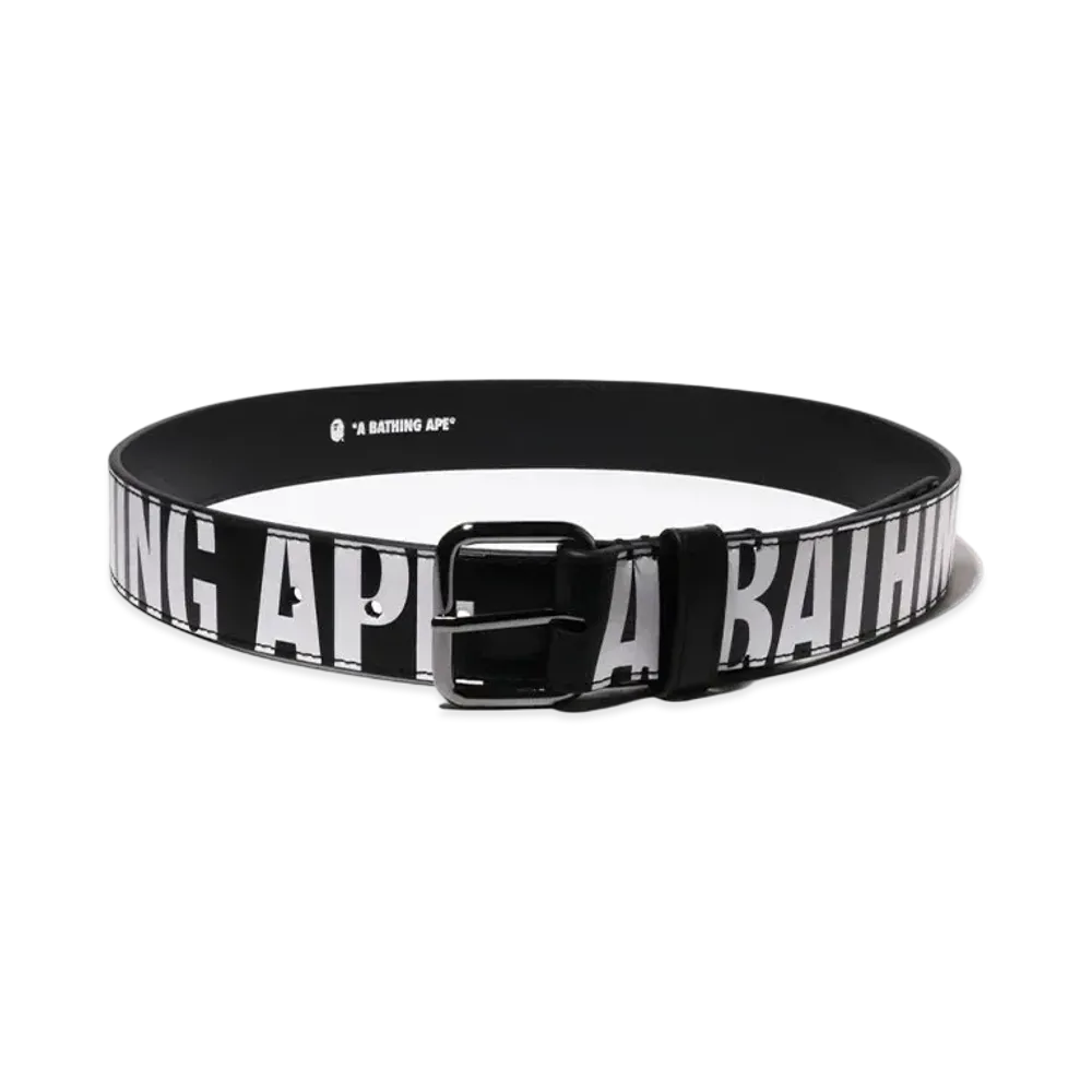 A BATHING APE Debossed Logo Belt "Black"