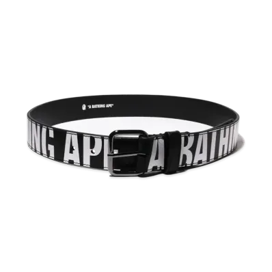 A BATHING APE Debossed Logo Belt "Black"