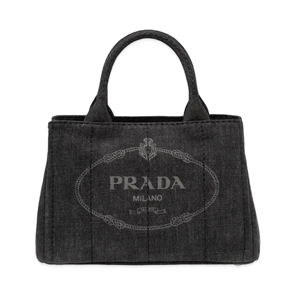 PRADA Denim Fabric Tote Bag "Black"