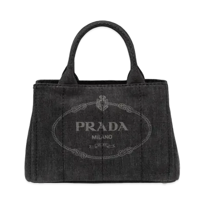 PRADA Denim Fabric Tote Bag "Black"