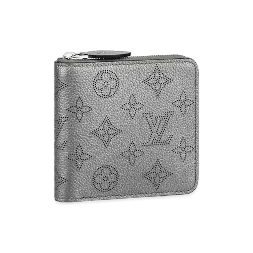 Louis Vuitton Zippy Compact Wallet Monogram Mahina "Metallic Gray"