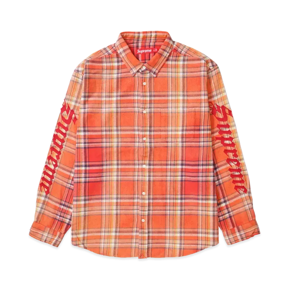 Supreme Old English Plaid Flannel Shirt "Orange"