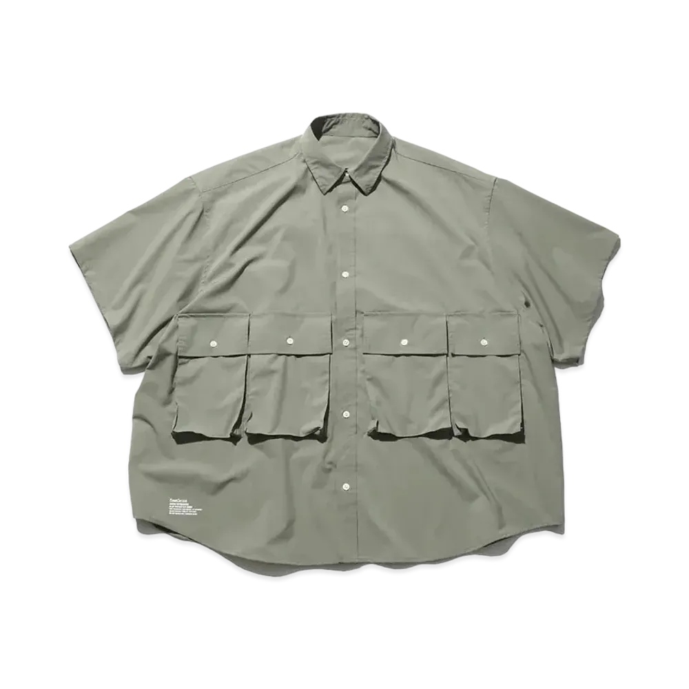 FreshService Micro Typewriter Flap Pocket S/S Shirt "Sage"