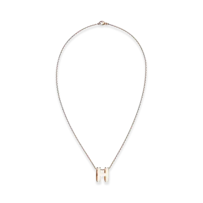 Hermes Pop H Pendant "Rose Gold/Blanc"
