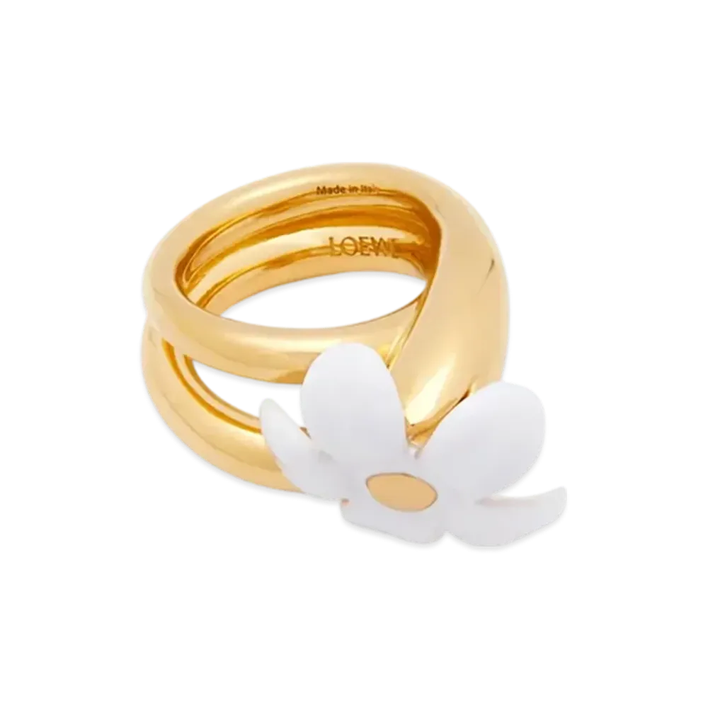 LOEWE Flower Ring "Gold/White"