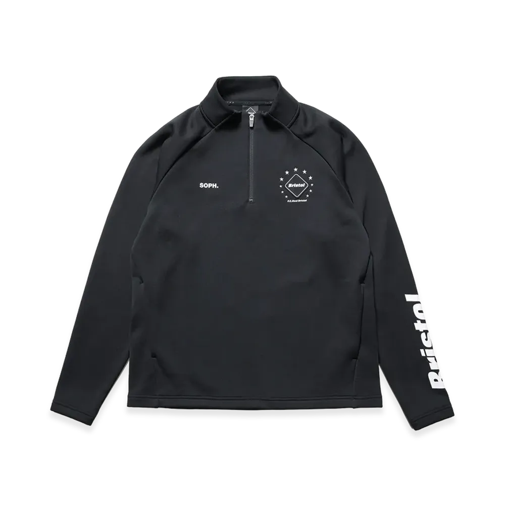 F.C.Real Bristol Quarter Knit Essential Half-Zip Top "Black"