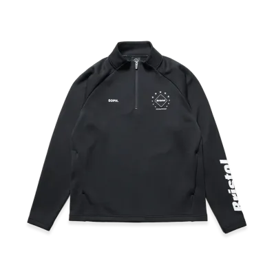 F.C.Real Bristol Quarter Knit Essential Half-Zip Top "Black"