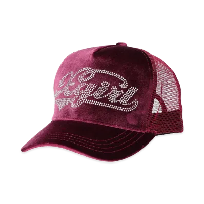 X-Girl Women's Velour Trucker Cap "Pink"