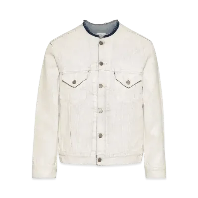 Maison Margiela Men's Collarless Denim Jacket "White"