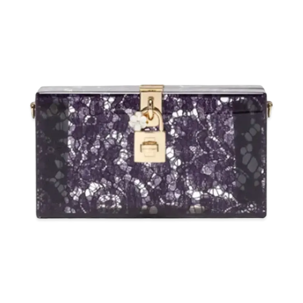 Dolce&Gabbana Dolce Box Clutch Bag Plexigrass & Race "Violet"