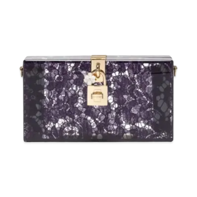 Dolce&Gabbana Dolce Box Clutch Bag Plexigrass & Race "Violet"