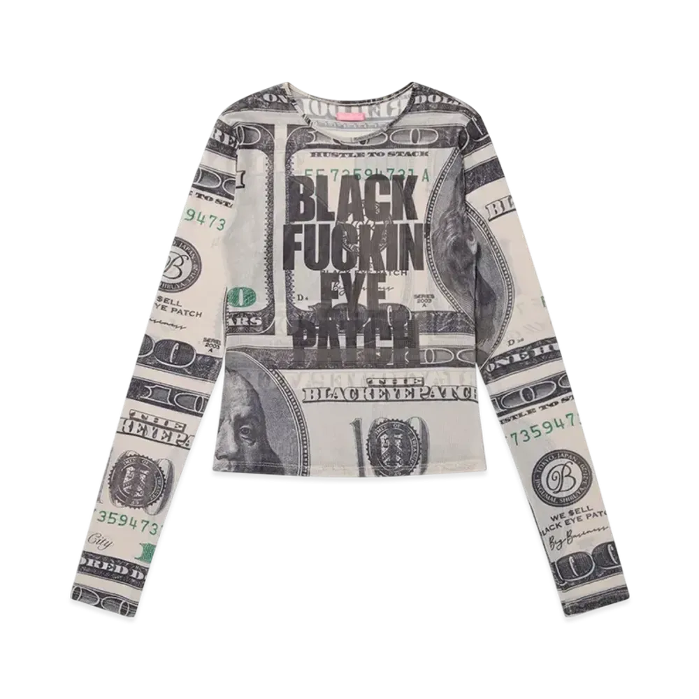 BlackEyePatch Bfep Hundreds Patterened L/S Tee "Ivory"