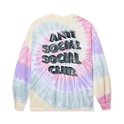 ANTI SOCIAL SOCIAL CLUB Not Fair Tie-Dye Long Sleeve Tee "Rainbow Spiral"