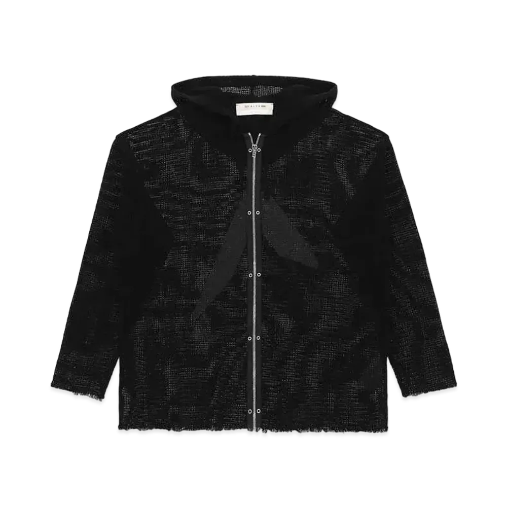 1017 ALYX 9SM Zip-Up Mesh Hooded L/S Top "Black"
