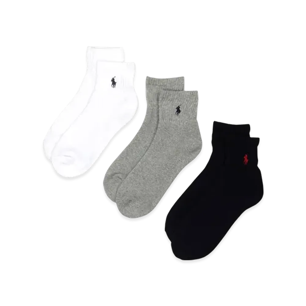 Polo Ralph Lauren 3 Pack Classic Foot Quarter Polo Ankle Socks "Mix"