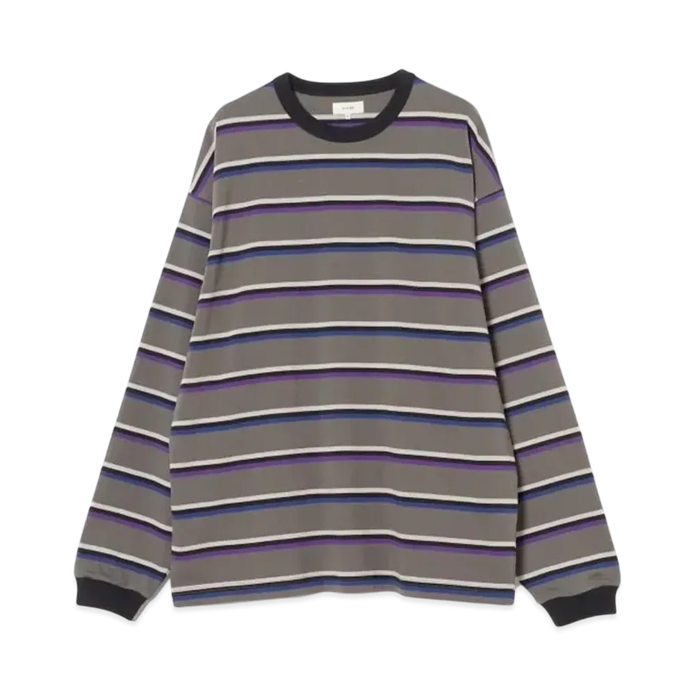 BEAMS Border Loose Long Sleeve Tee "ChacoalGray"