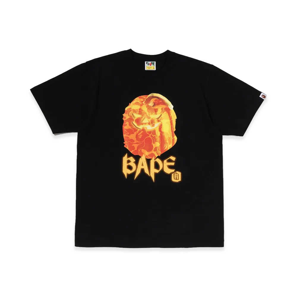 A BATHING APE Jack O Lantern Ape Head Tee "Black"