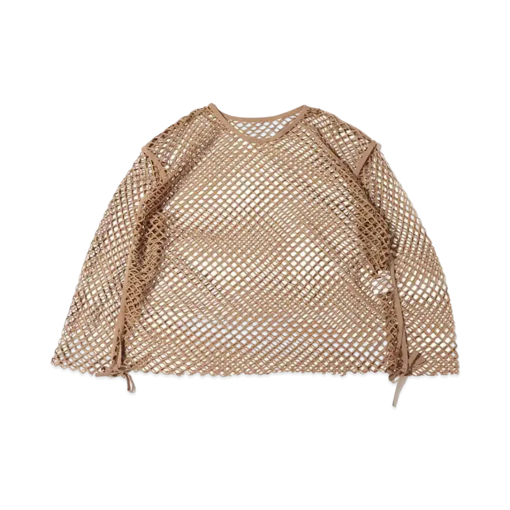 atmos pink Nagasode Mesh Tops "Brown"