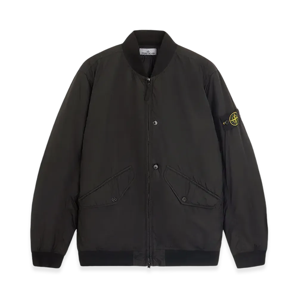 Stone Island 40923 Crinkle Reps R-NY Wind Resistant Bomber Jacket - 24FW "Black"