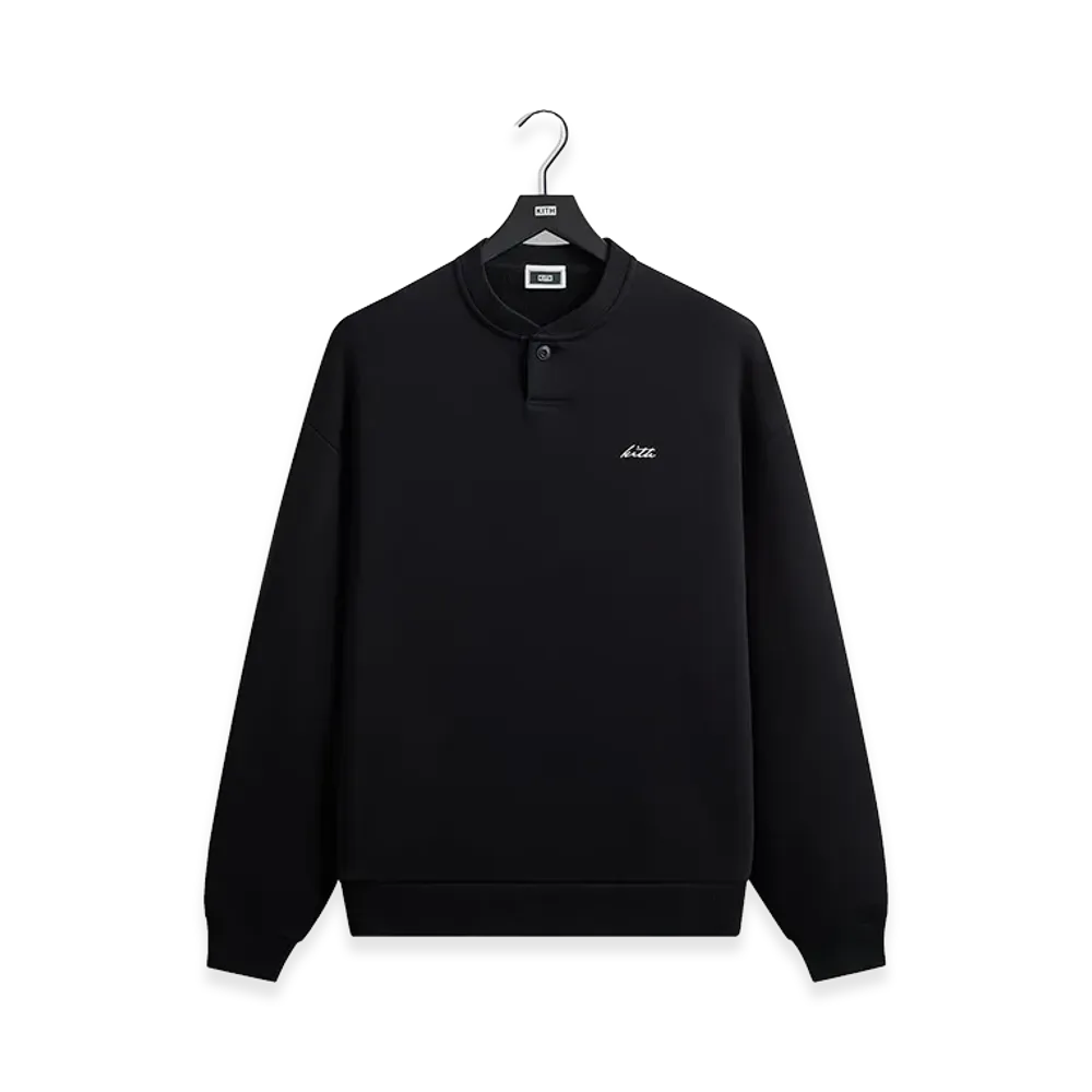 Kith Heavy Loop Henley Nelson Pullover "Black"