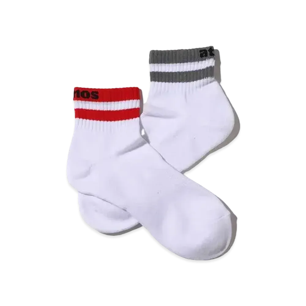 atmos Quarter OG Color Line Socks 2 "Red/Gray"