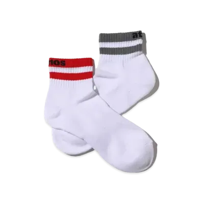 atmos Quarter OG Color Line Socks 2 "Red/Gray"