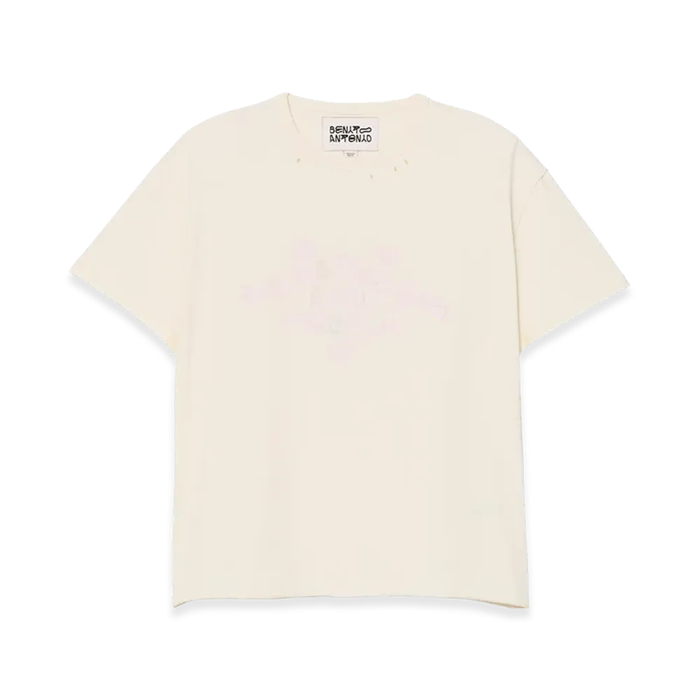 ZARA x Bad Bunny Benito Antonio Crush Washed Text Reverse Effect Tee "Cream"