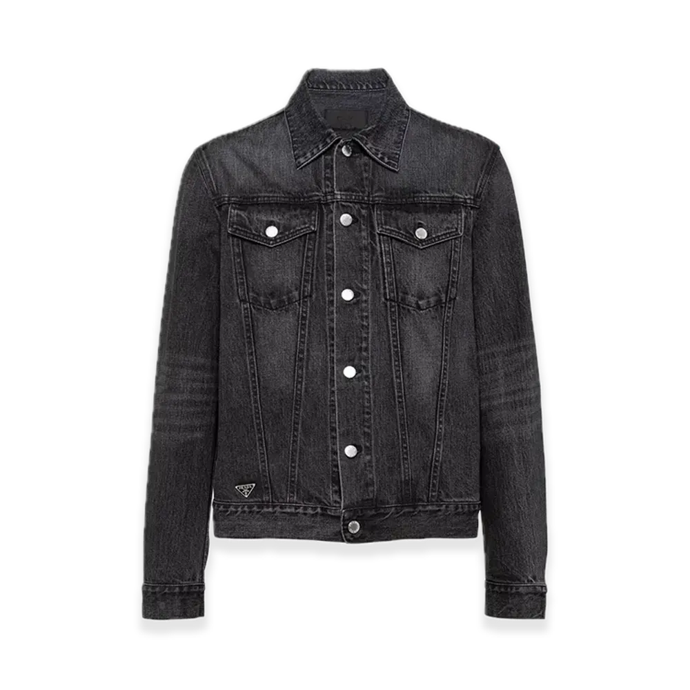 PRADA Denim Blouson Jacket "Black"