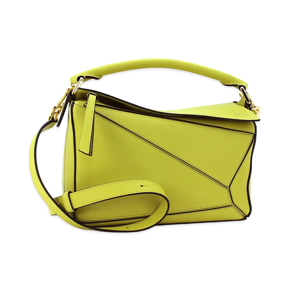 LOEWE Women's Handbag (with shoulder strap) Puzzle Small Bag "Lime Yellow"
