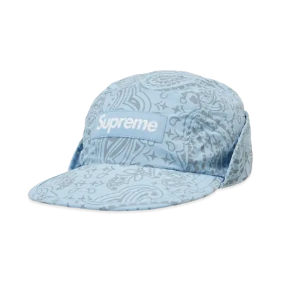 Supreme Reflective Bandana Sunshield Camp Cap "Light Blue"