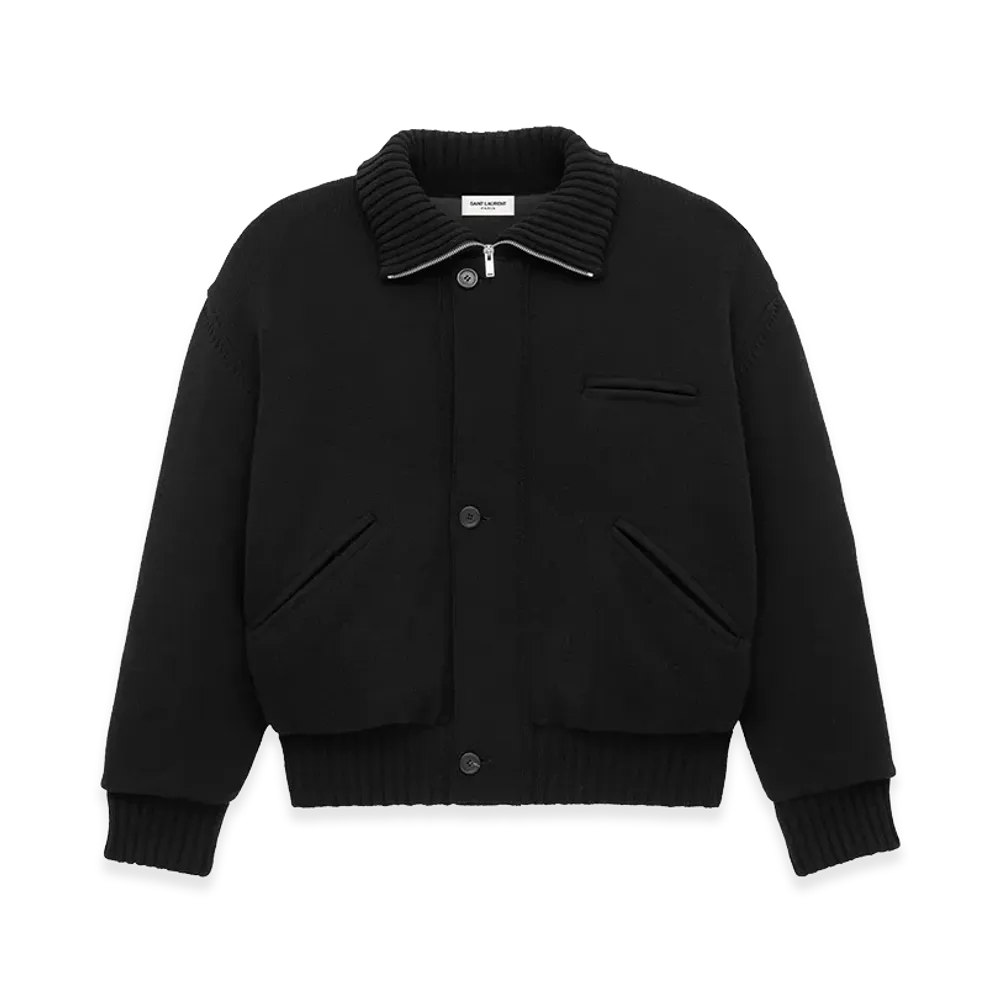 Saint Laurent Blouson Cardigan Poc "Black"