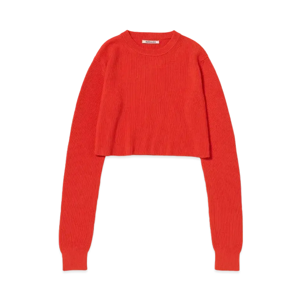 AURALEE Super Hard Twist Rib Knit Short P/O "Red"