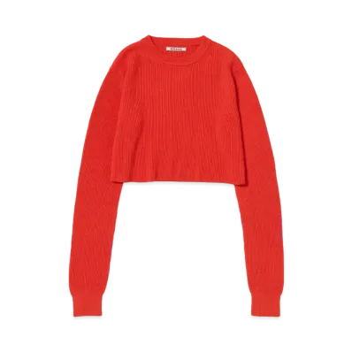 AURALEE Super Hard Twist Rib Knit Short P/O "Red"