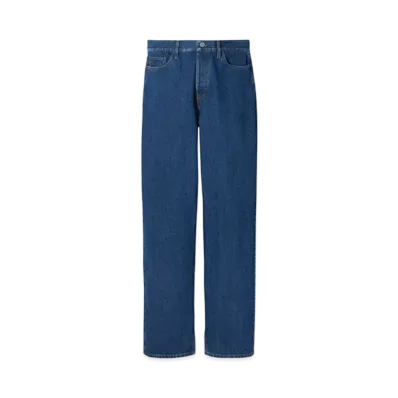 GUCCI Denim Pant with Lasered Gucci Logo "Dark Blue"