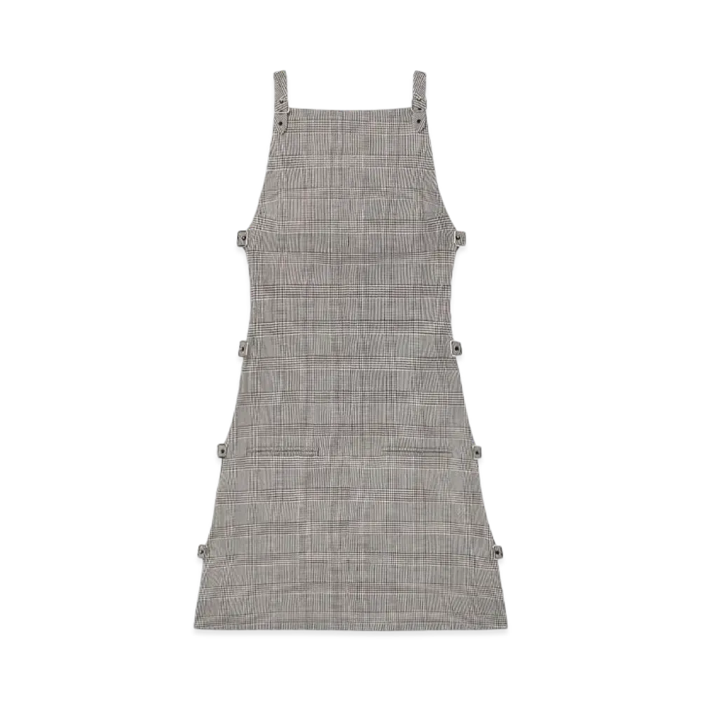 Courreges Multi-Buckle Prince Of Wales Mini Dress "Sand/Mud Brown"