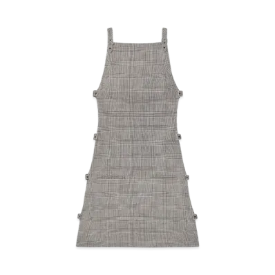Courreges Multi-Buckle Prince Of Wales Mini Dress "Sand/Mud Brown"