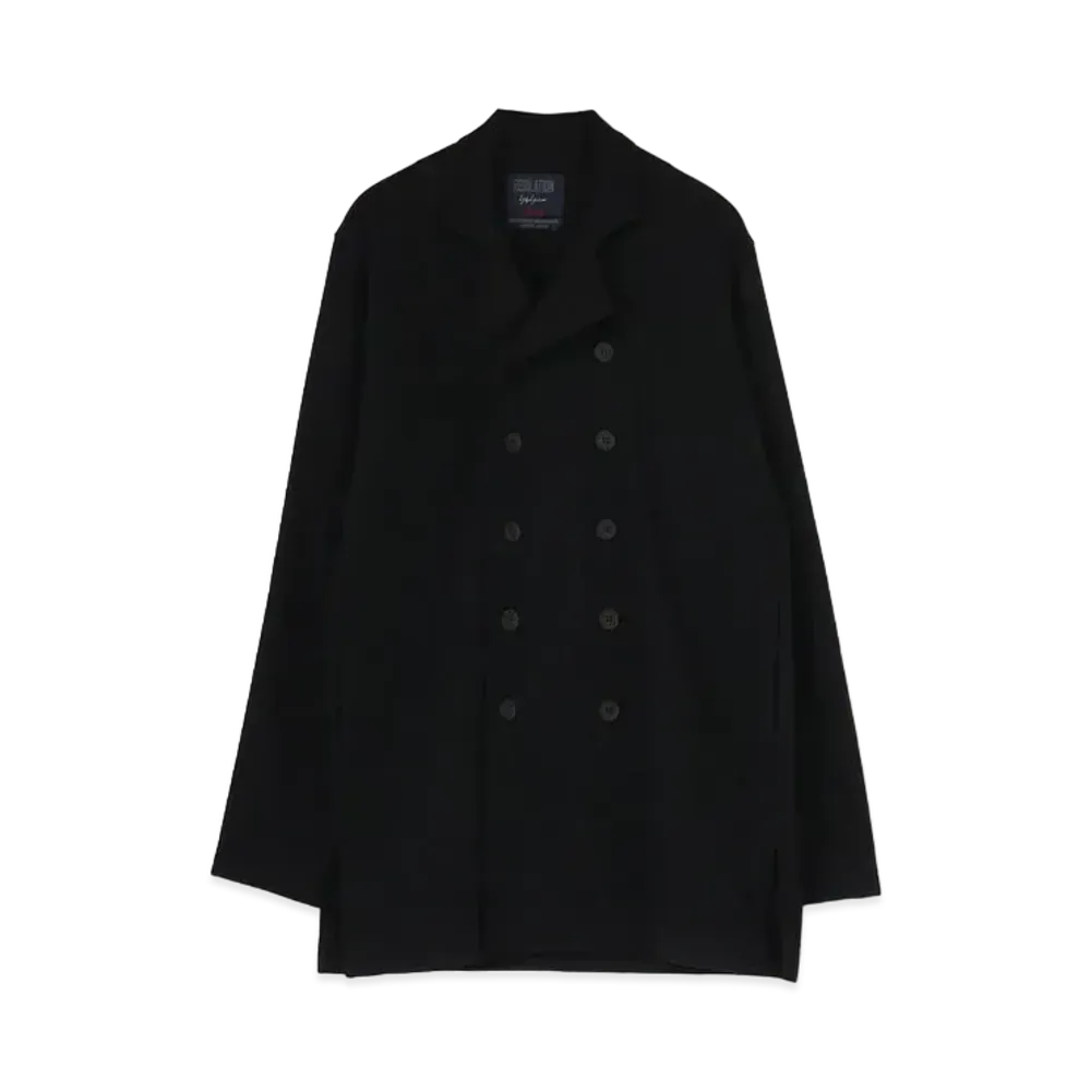 Yohji Yamamoto Pour Homme REGULATION SPECIAL SOFT CARDING WOOL PS DOUBLE JACKET "Black"