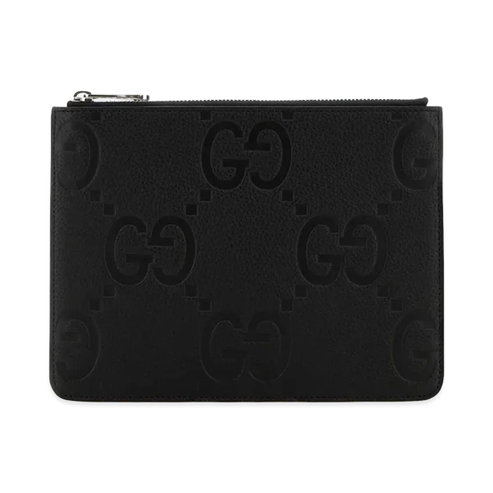 GUCCI Leather Medium Clutch "Black"