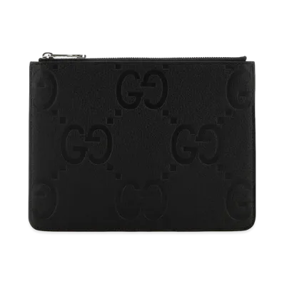 GUCCI Leather Medium Clutch "Black"