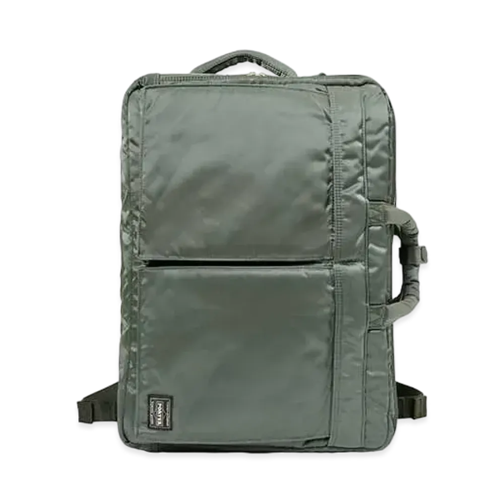 PORTER / TANKER 3way Document Bag W Zip "Sage Green"