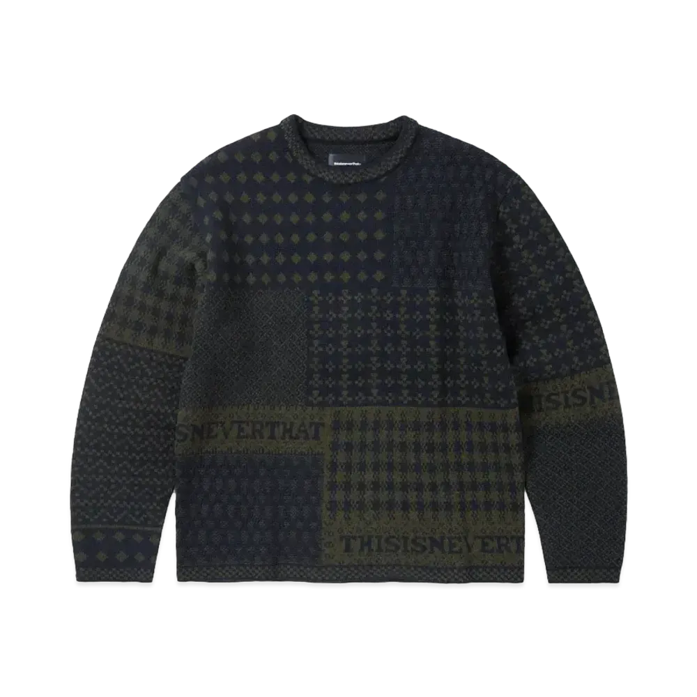 thisisneverthat Block Knit L/S Top "Navy"